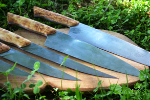 Set of 5 Damascus Chef knives